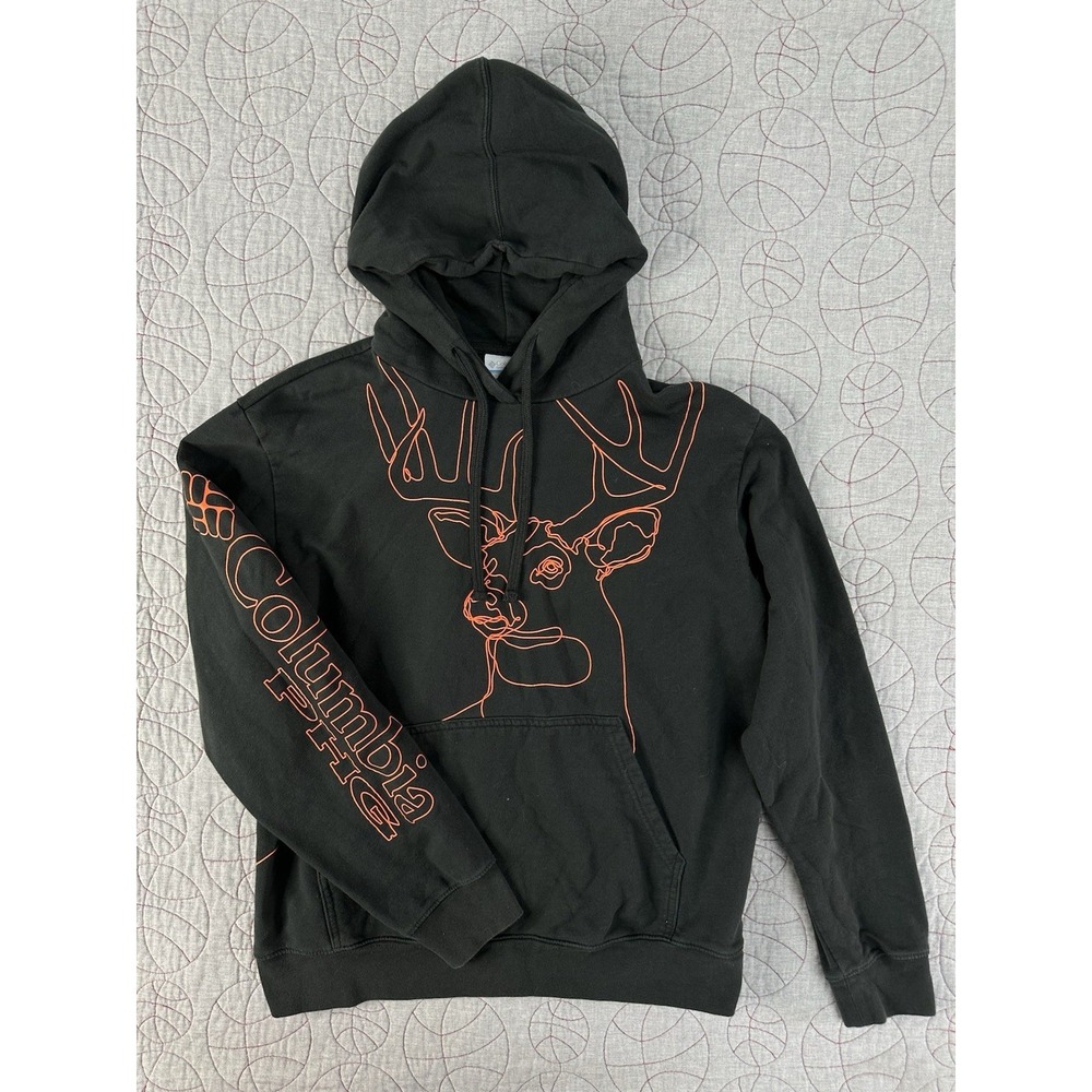Columbia PHG Hoodie Black Deer Graphic Pullover / Men's Medium